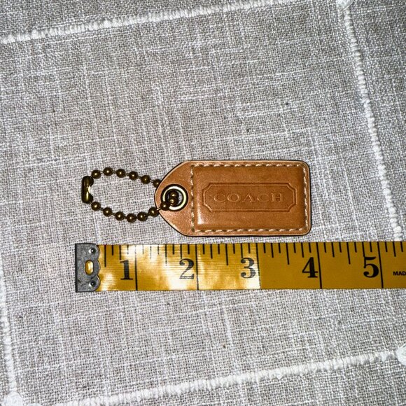 Coach Medium Replacement Purse Hang Tag - Brown Leather & Tan Suede - Picture 1 of 2